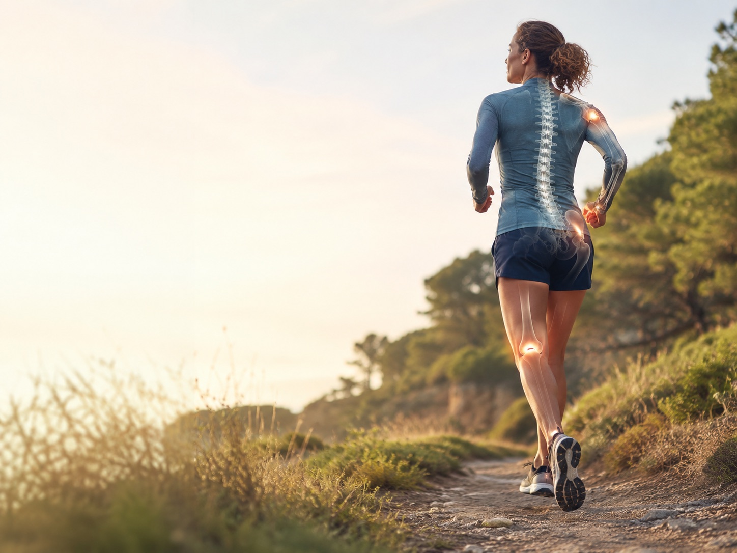 Hardloopster met zichtbaar bewegingsapparaat